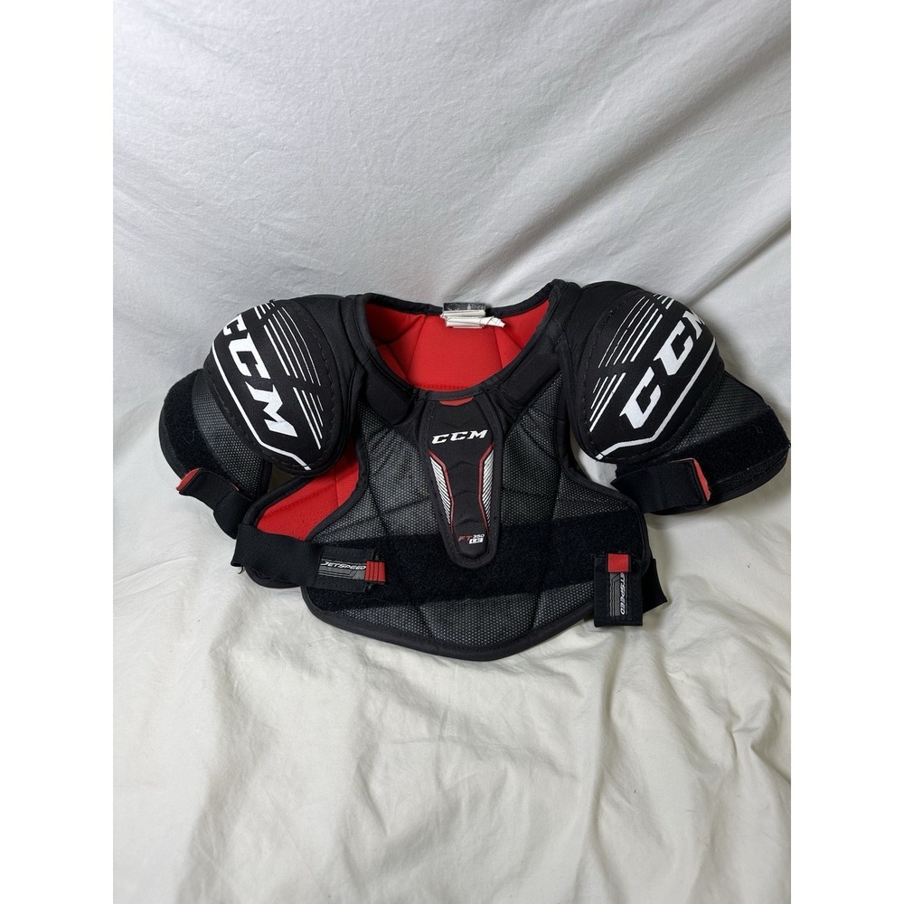CCM Jetspeed FT350 LE‎ JR Hockey Shoulder Pads Black Red Junior